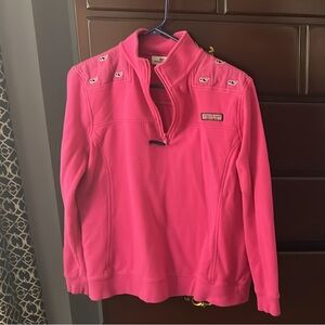 Vineyard Vines Bright Pink Pullover with Logo Accents